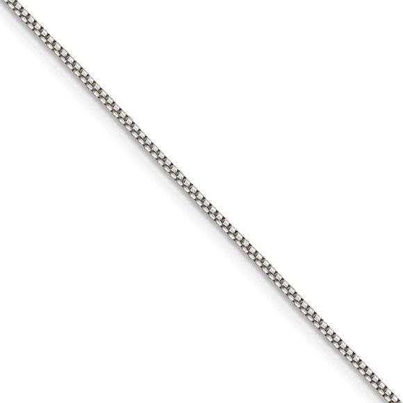 1.25mm Sterling Silver Solid Round Box Chain Necklace, 20 Inch - Picture 1 of 8